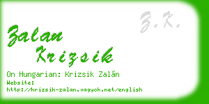 zalan krizsik business card