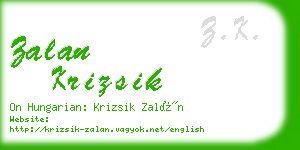 zalan krizsik business card